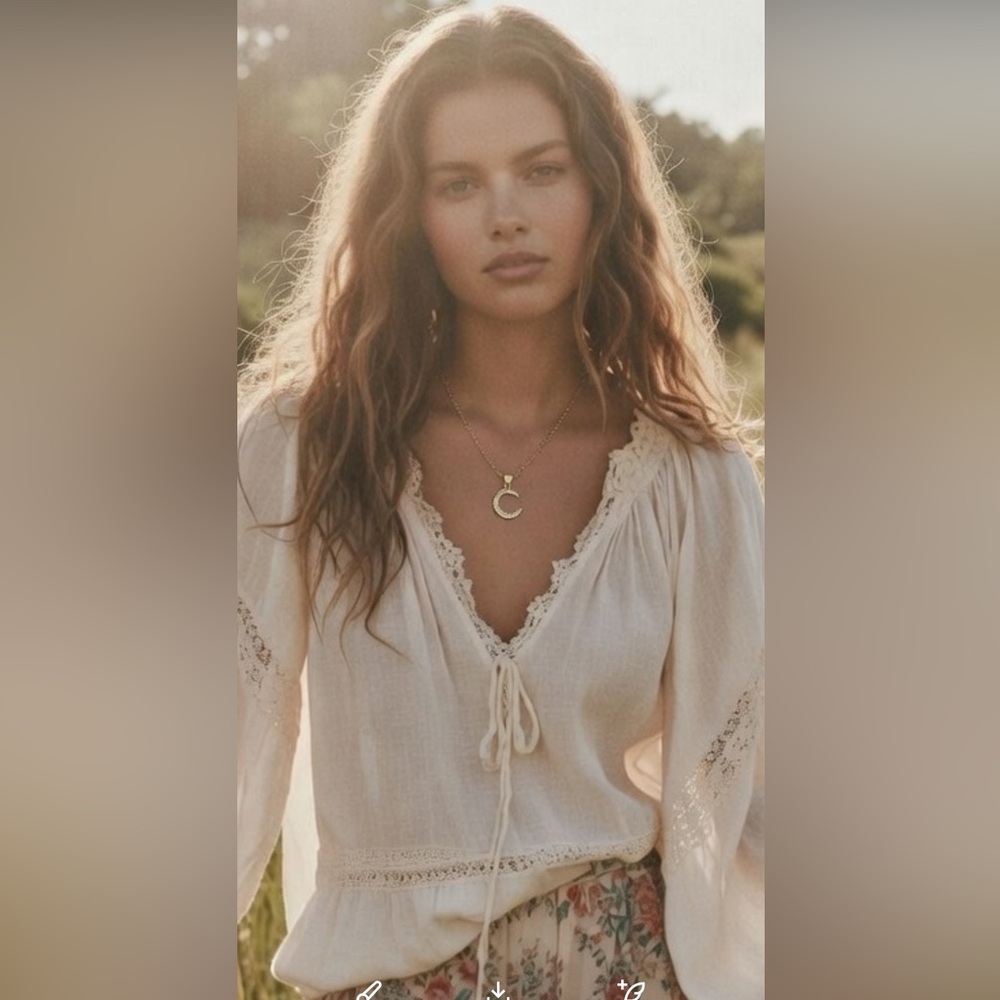 NWT Free People Luna lunar moon star Choker necklace drop clasp